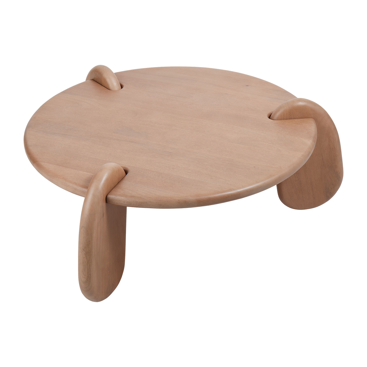 Lionel Round Timber Coffee Table Brown Comeo Home