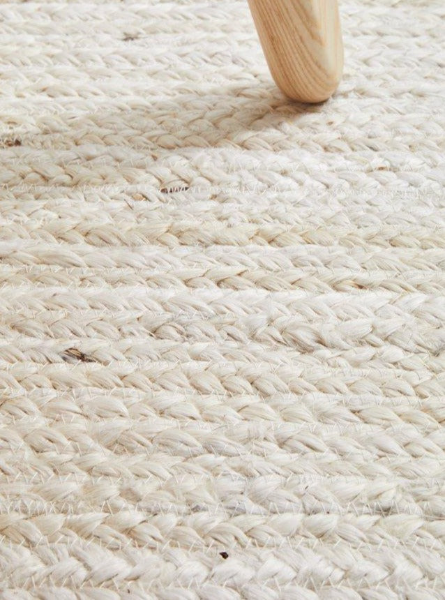 Coast Oval Hand Made Jute Rug White Wash Comeo Home