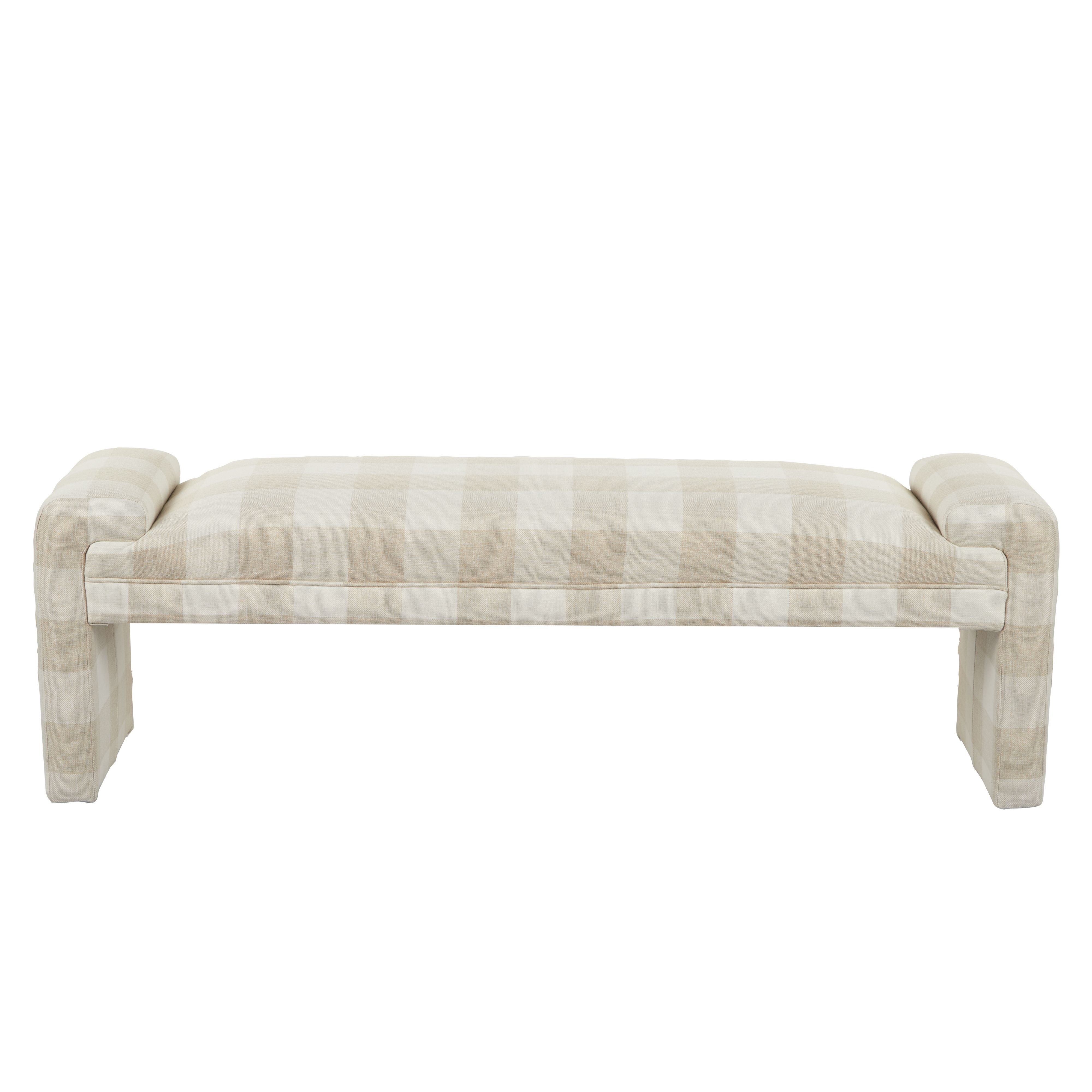 Andrea Checkered Pattern Bench Seat Ottoman