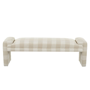 Andrea Checkered Pattern Bench Seat Ottoman