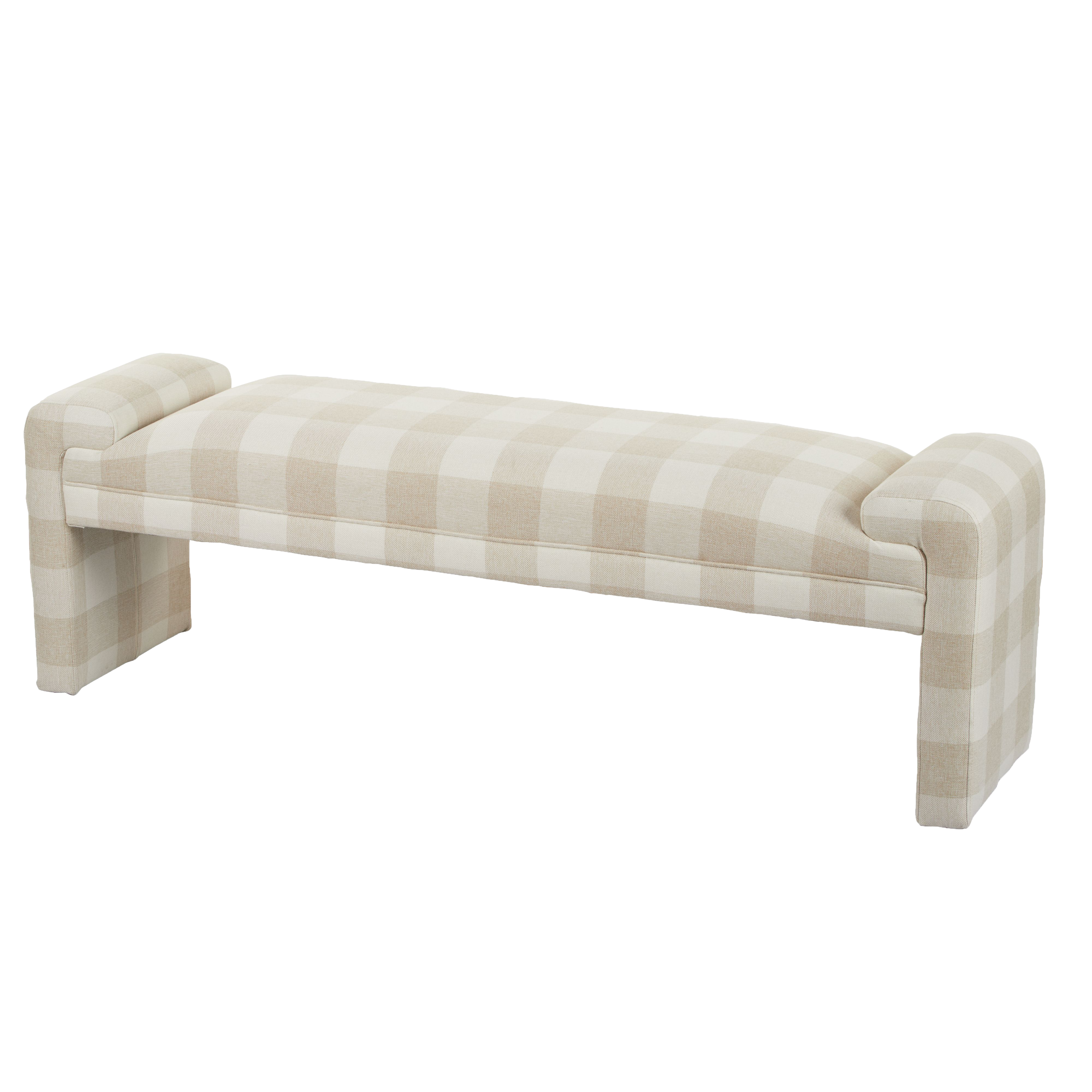 Andrea Checkered Pattern Bench Seat Ottoman