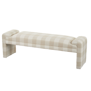 Andrea Checkered Pattern Bench Seat Ottoman