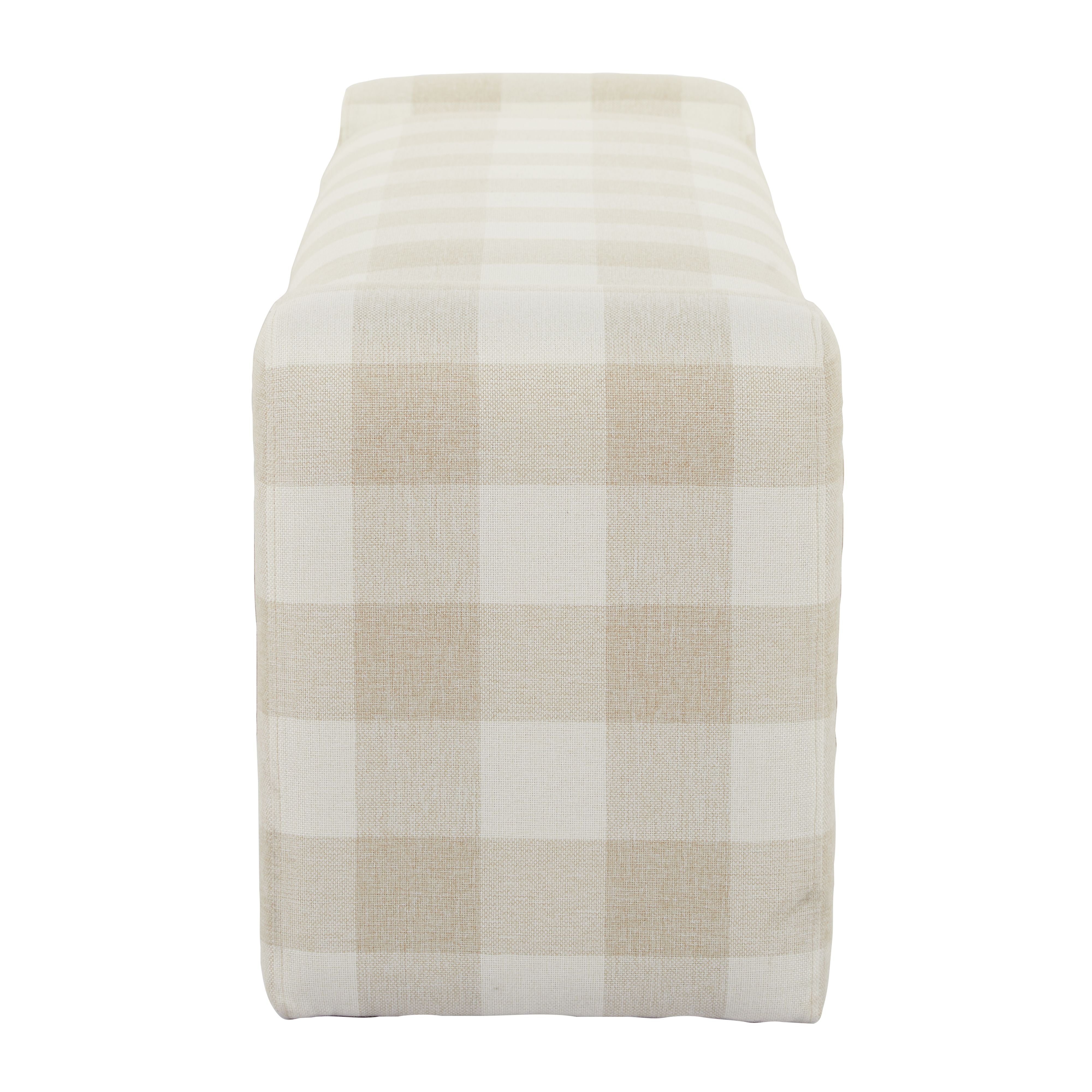 Andrea Checkered Pattern Bench Seat Ottoman