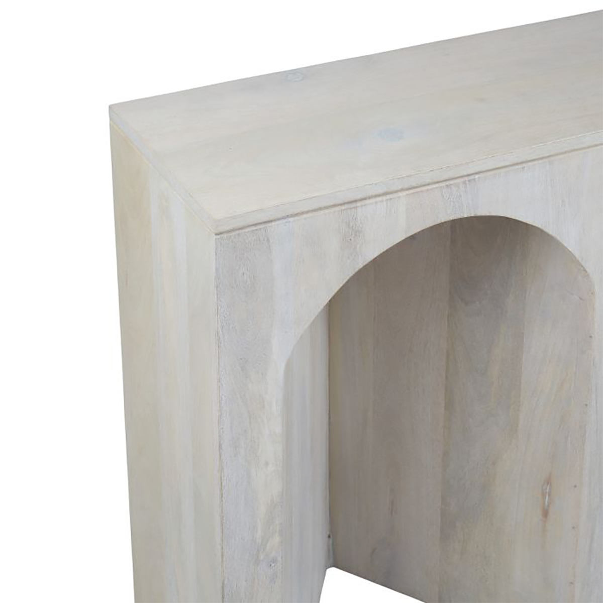Arch Wood Console Table - Lime Wash