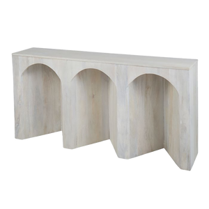 Arch Wood Console Table - Lime Wash