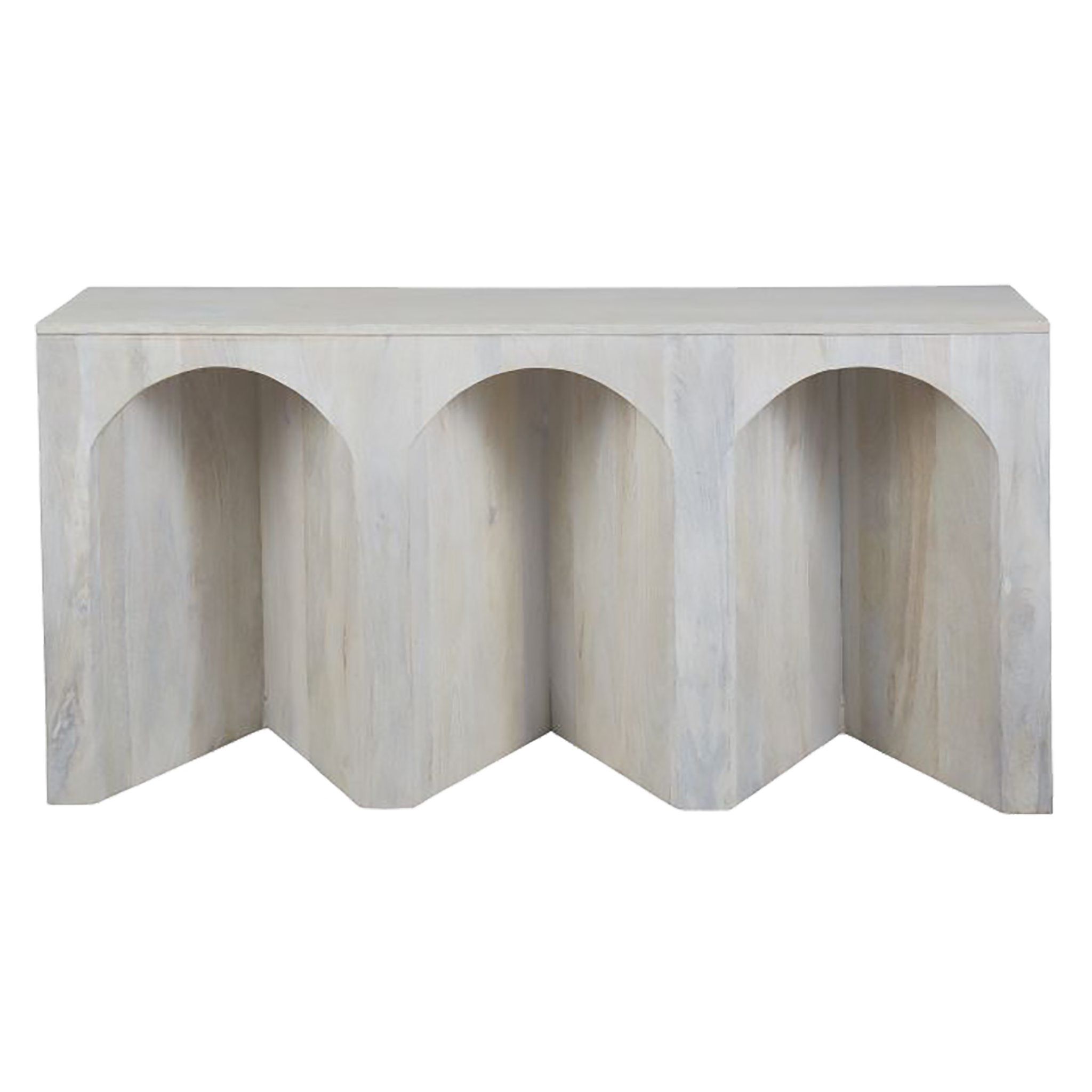 Arch Wood Console Table - Lime Wash