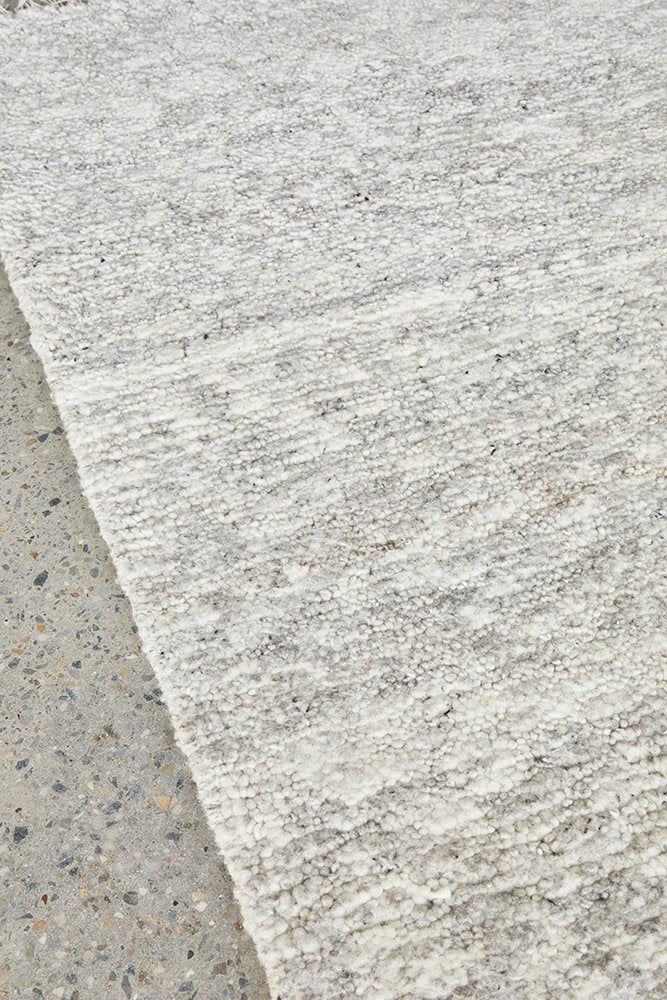 Darren Palmer Travertine Hand Made Wool Rug - Silver