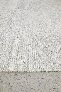 Darren Palmer Travertine Hand Made Wool Rug - Silver