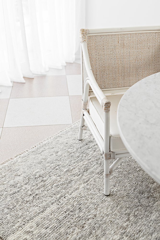 Darren Palmer Travertine Hand Made Wool Rug - Silver
