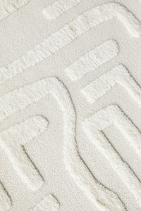 Eloise Power-Loomed Polypropylene Rug - White