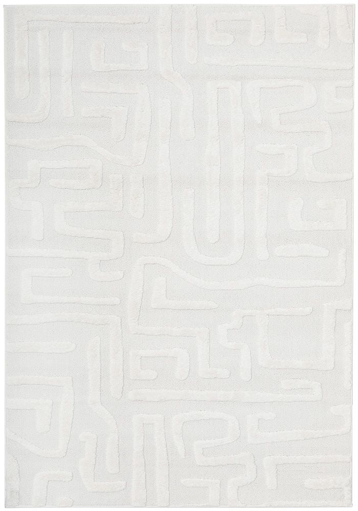 Eloise Power-Loomed Polypropylene Rug - White