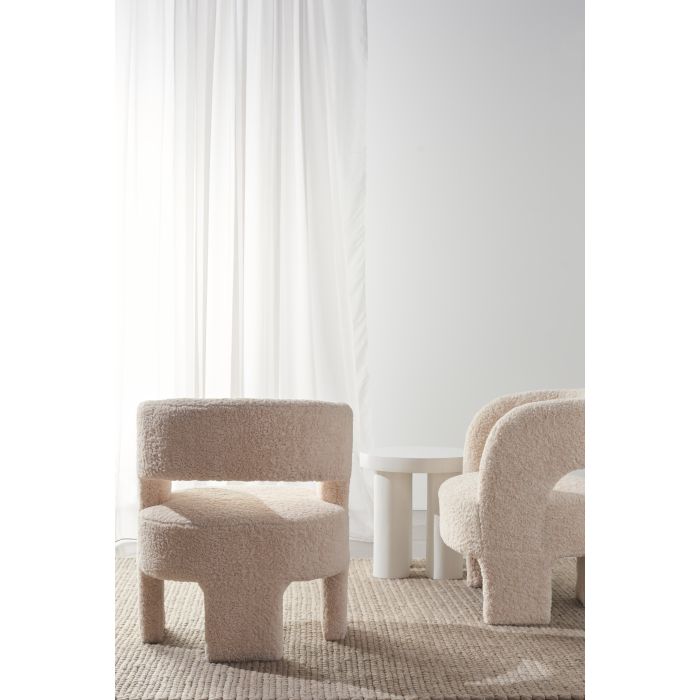 Emanuel Fluffy Fabric Armchair - Nougat