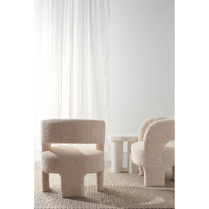 Emanuel Fluffy Fabric Armchair - Nougat