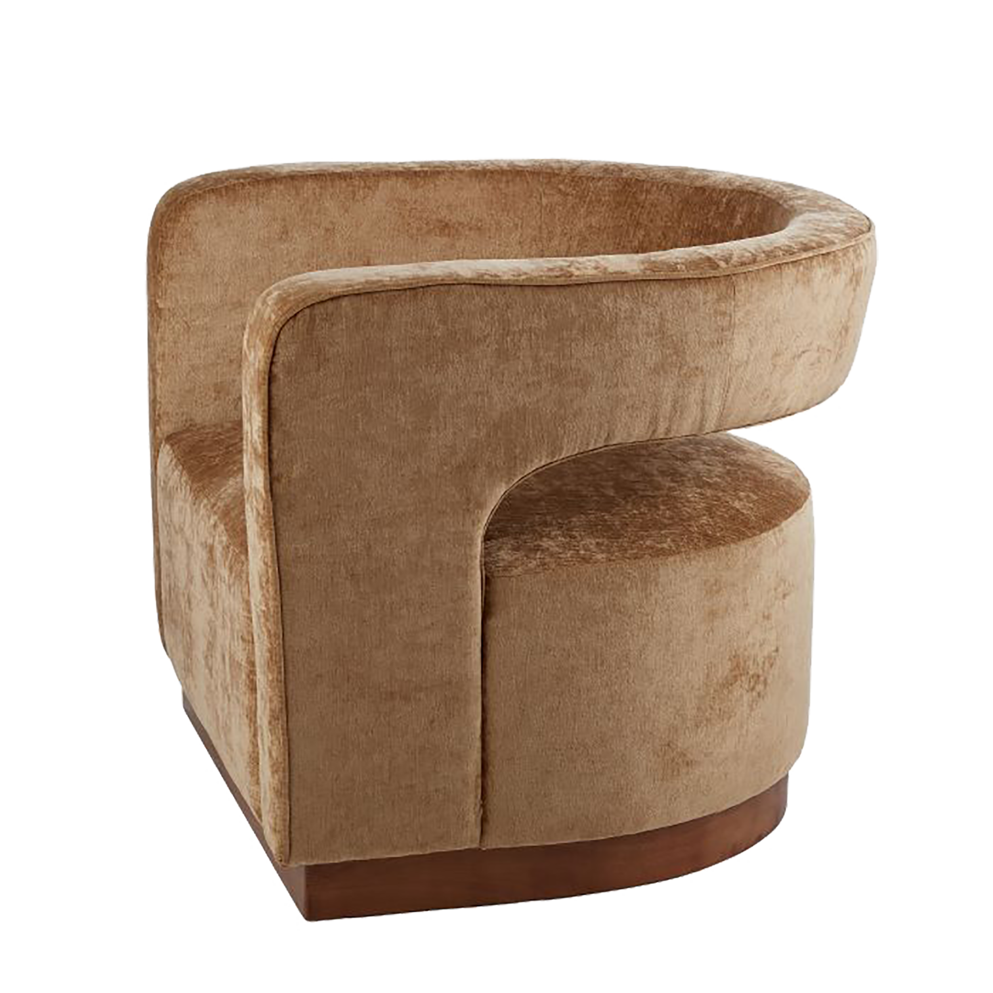 Grand Designs Gold Aged Velvet Armchair - Walnut