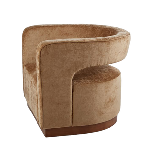 Grand Designs Gold Aged Velvet Armchair - Walnut