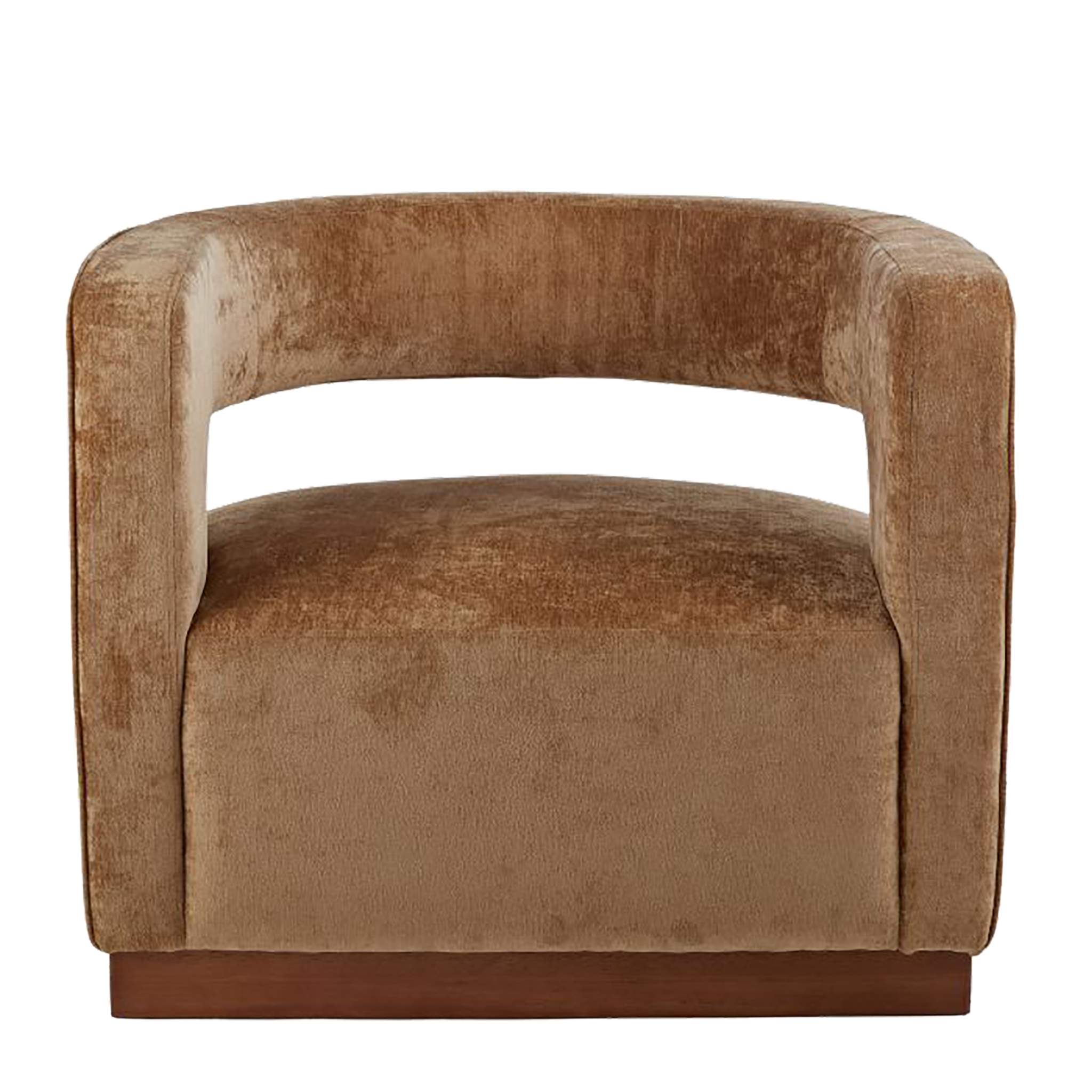 Grand Designs Gold Aged Velvet Armchair - Walnut
