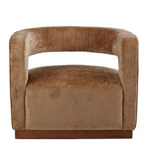 Grand Designs Gold Aged Velvet Armchair - Walnut