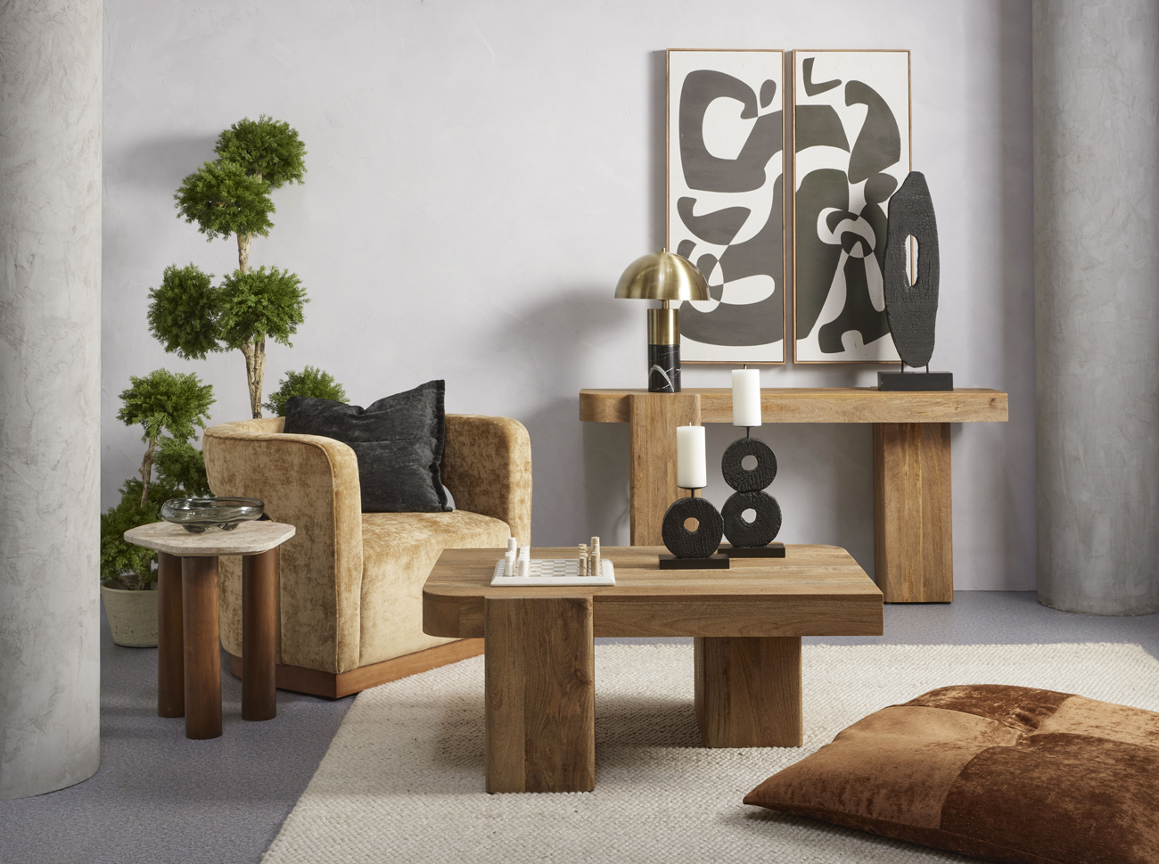 Grand Designs Wooden Block Coffee Table - Natural