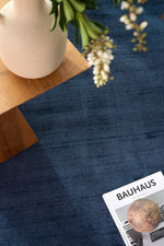 Load image into Gallery viewer, Lazuri Hand Made Viscose Rug - Navy
