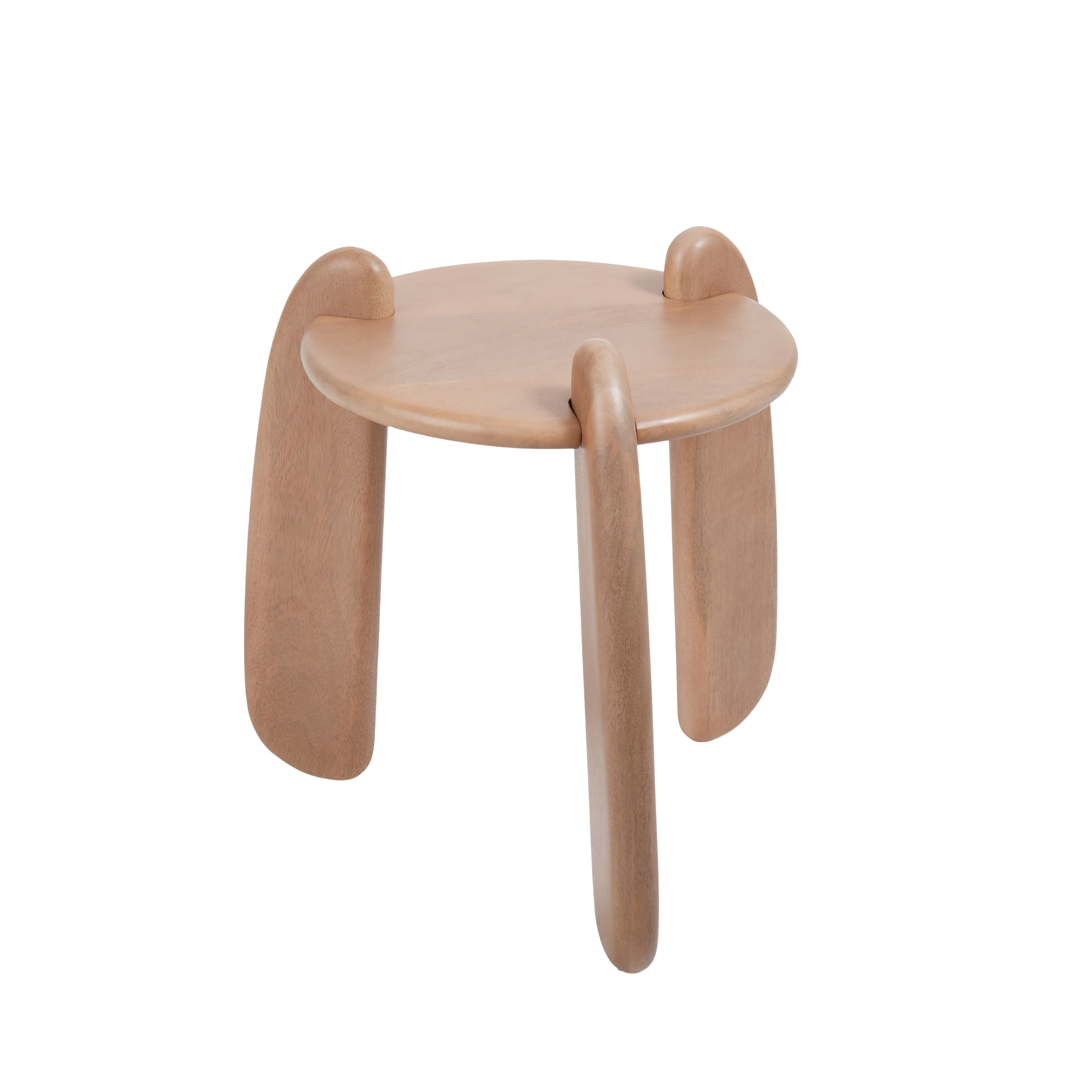 Lionel Round Timber Side Table - Brown