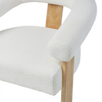 Load image into Gallery viewer, Remir Curved Boucle Timber Armchair - White

