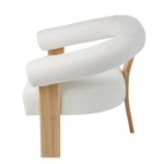 Load image into Gallery viewer, Remir Curved Boucle Timber Armchair - White
