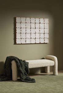 Sabri Fluffy Bench Seat Ottoman - Nougat
