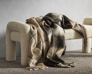 Sabri Fluffy Bench Seat Ottoman - Nougat