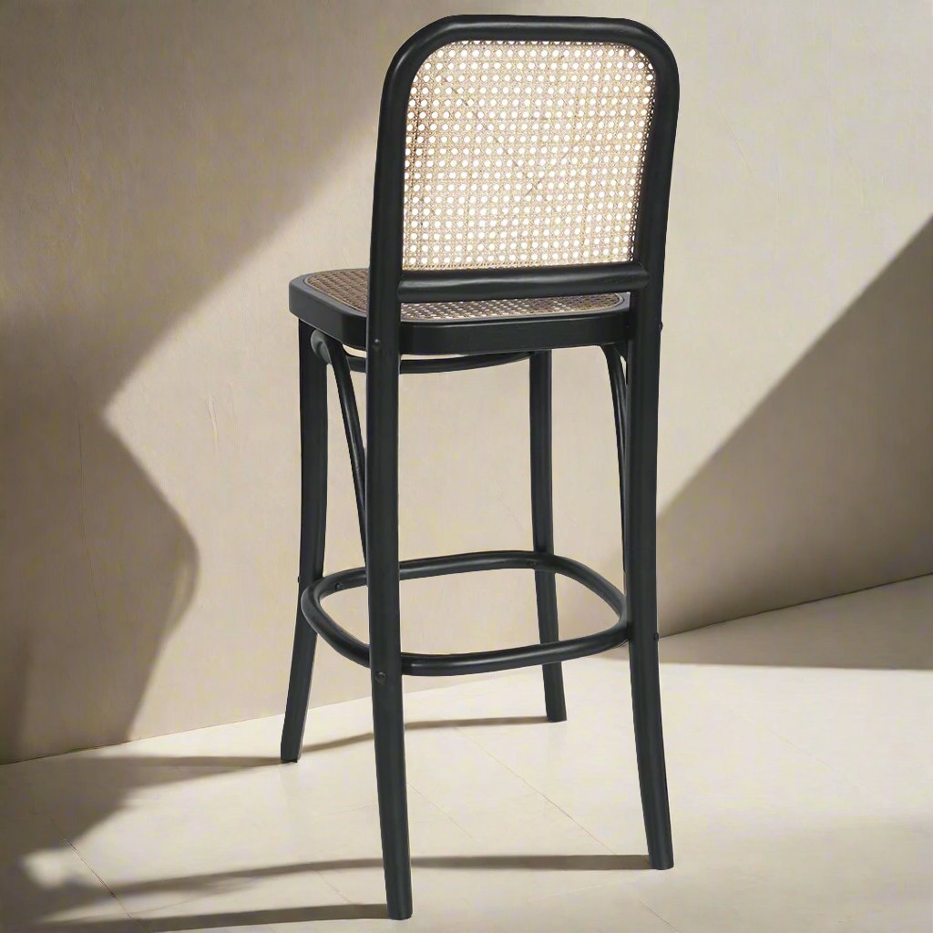 Selby Rattan Bar Stool - Black