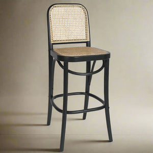 Selby Rattan Bar Stool - Black