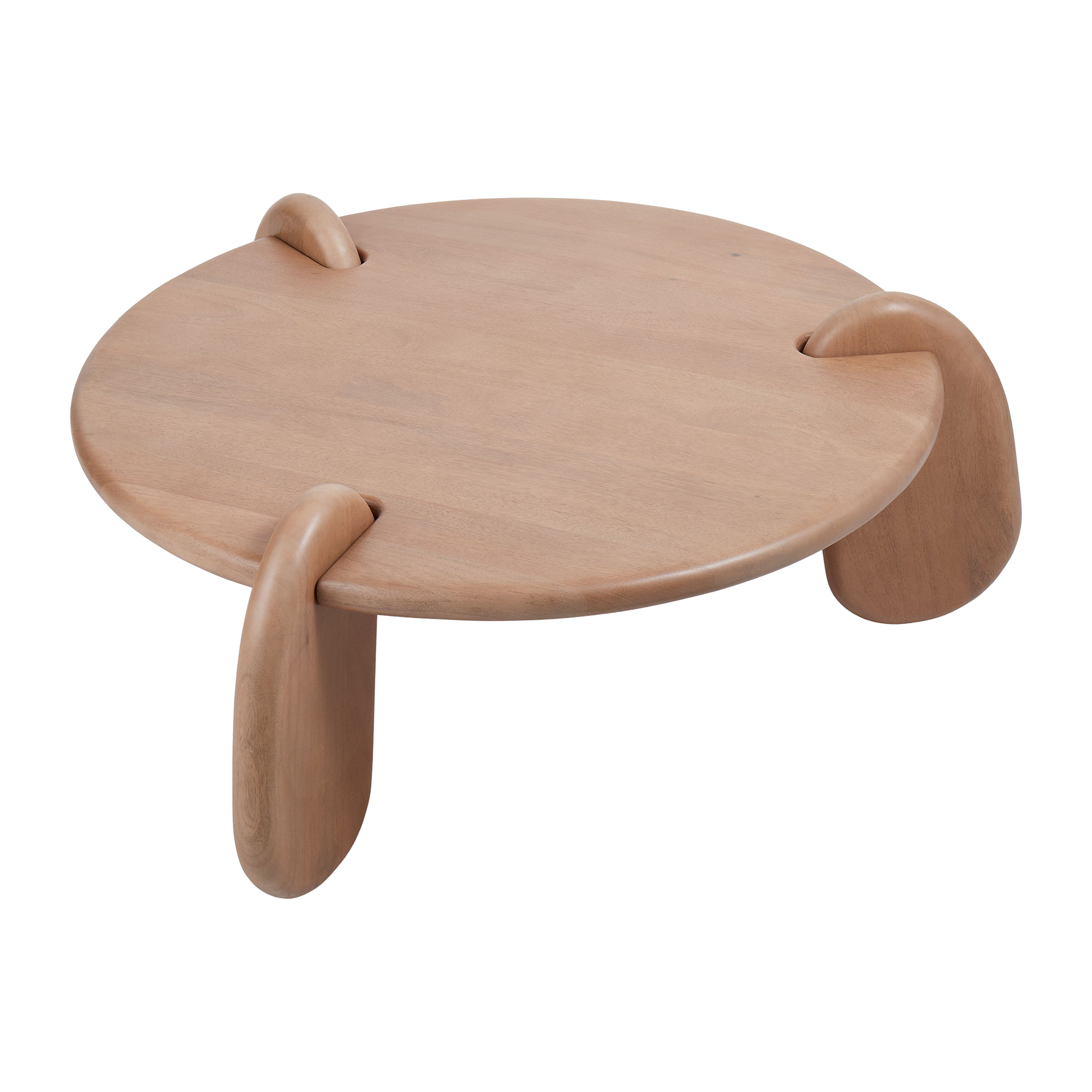 Lionel Round Timber Coffee Table - Brown