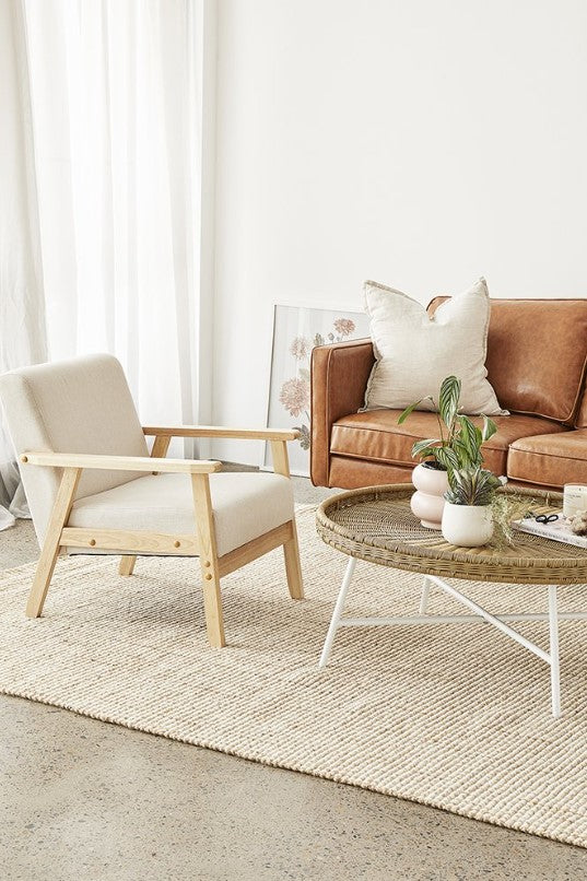 Sandra Hand Made Wool And Jute Rug - Natural