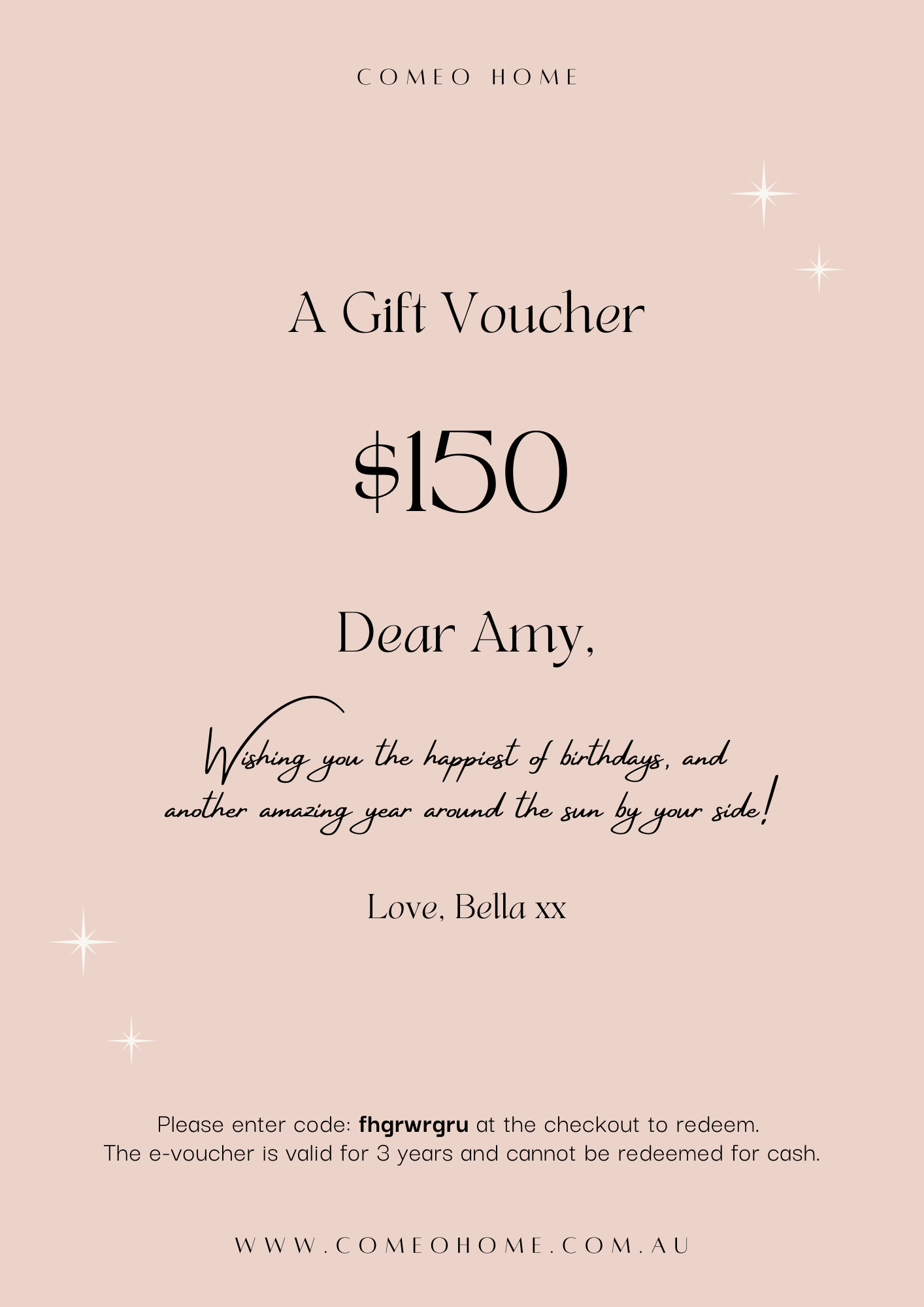 Comeo Home Gift Card / Gift Voucher
