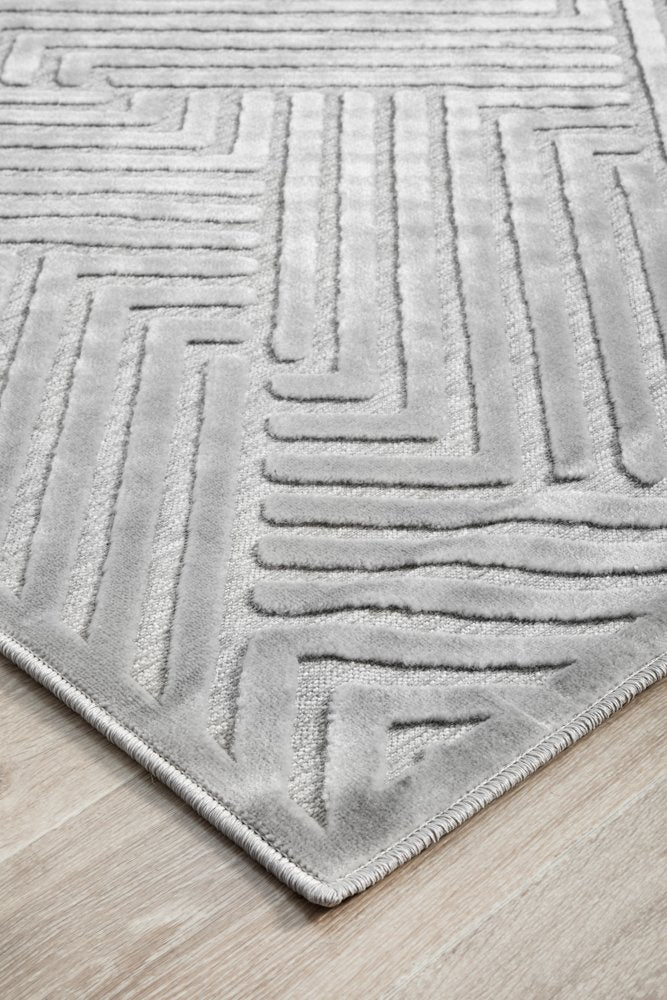 Bovie Dual Pile Rug - Silver