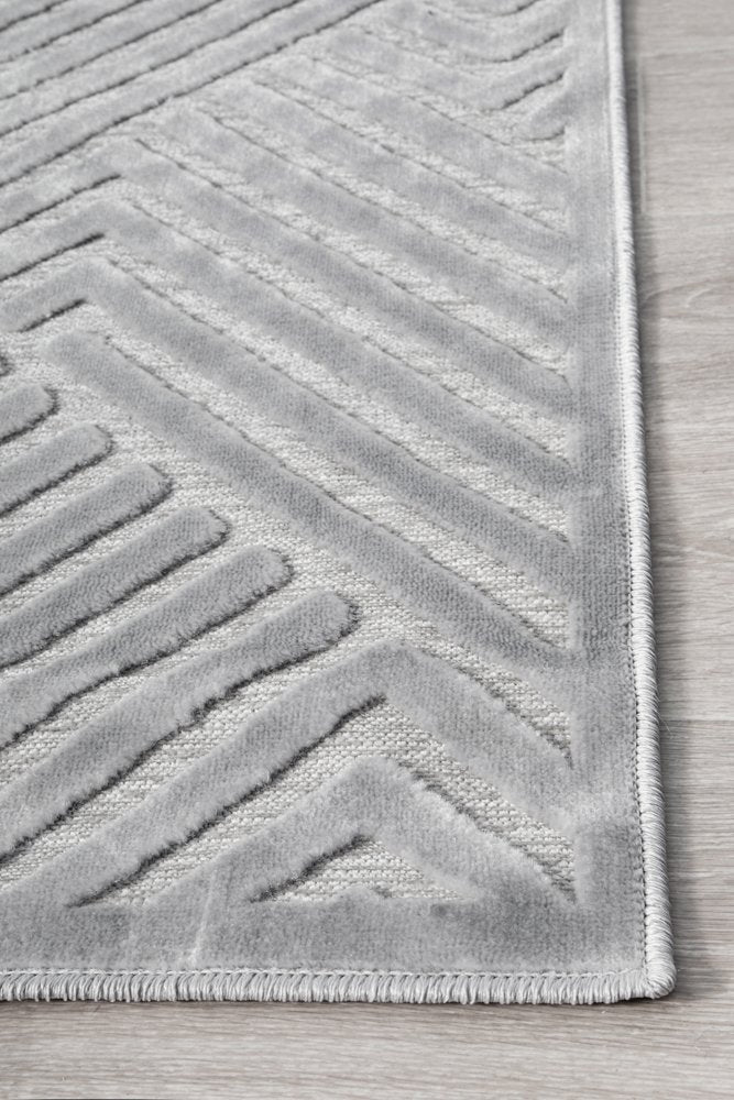 Bovie Dual Pile Rug - Silver