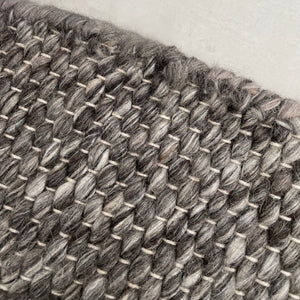 Callen Round Handmade Rug - Dark Grey