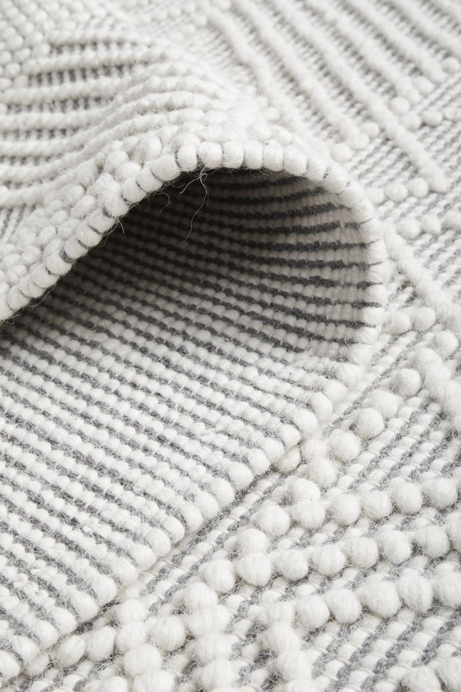 Ciara Hand Made Wool Rug - Grey