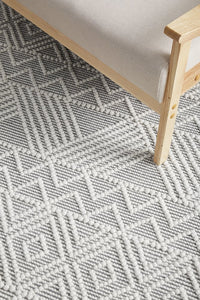 Ciara Hand Made Wool Rug - Grey