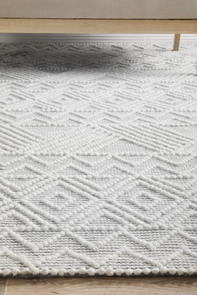 Ciara Hand Made Wool Rug - Grey