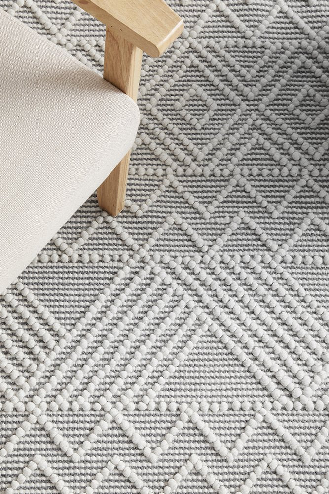 Ciara Hand Made Wool Rug - Grey