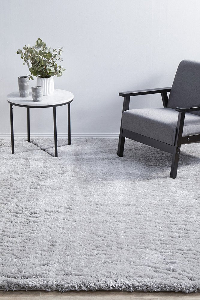 Cloud Soft Shag Style Rug - Silver