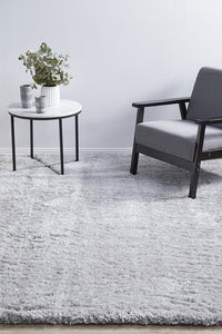Cloud Soft Shag Style Rug - Silver