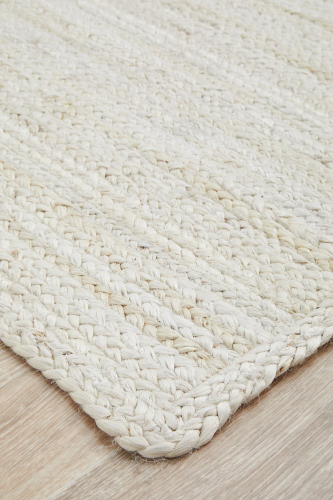 Coast Hand Made Jute Rug - White Wash