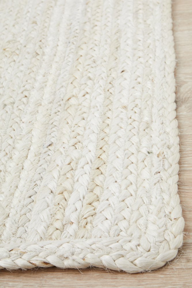 Coast Hand Made Jute Rug - White Wash