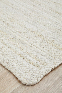 Coast Hand Made Jute Rug - White Wash