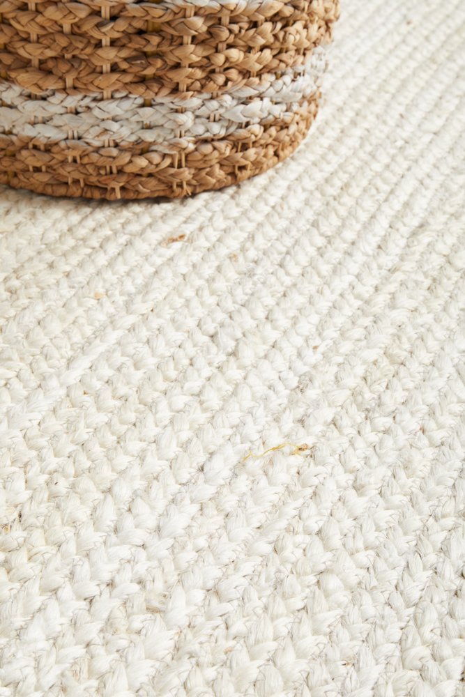 Coast Hand Made Jute Rug - White Wash