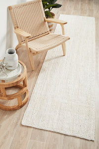 Coast Hand Made Jute Rug - White Wash