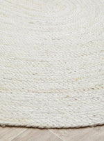 Load image into Gallery viewer, Coast Oval Hand Made Jute Rug - White Wash
