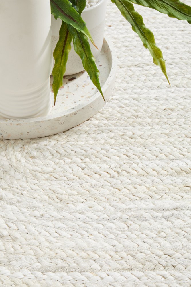 Coast Oval Hand Made Jute Rug - White Wash
