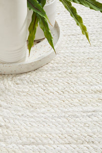Coast Oval Hand Made Jute Rug - White Wash